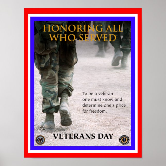 Póster poster de honor de veteranos (Frente)