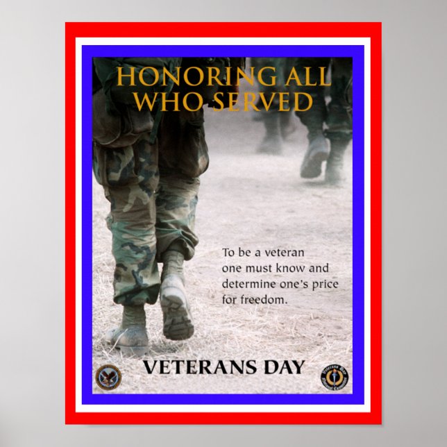 Póster poster de honor de veteranos de 14.95 (Frente)