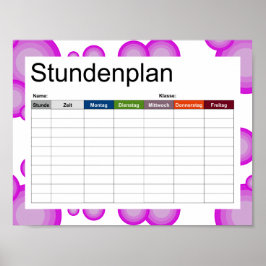 Póster Poster de horarios de estilo Violet 70