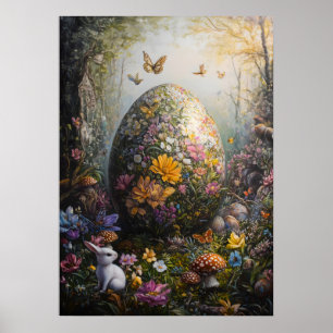 Póster Poster de Huevos de Pascua Gigante de Flores