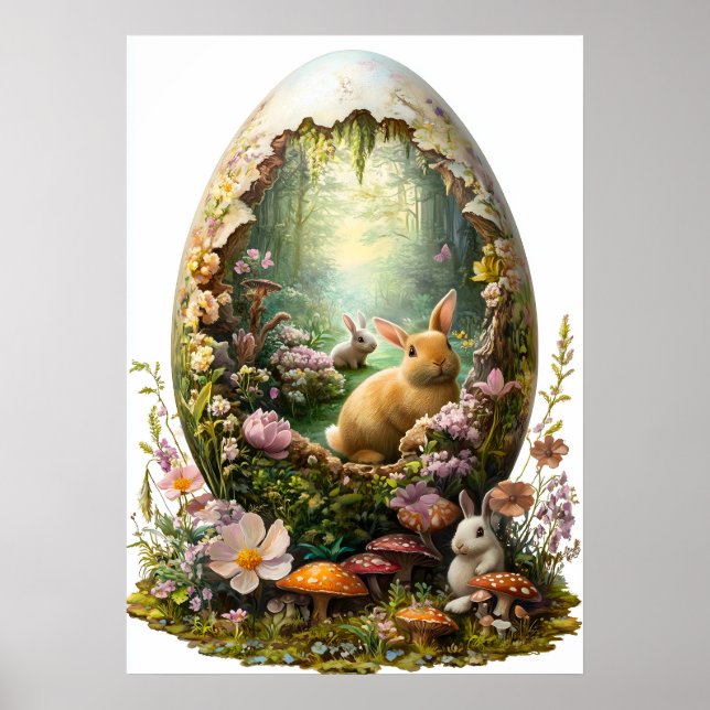 Póster Poster de Huevos Forestales de Semana Santa (Frente)