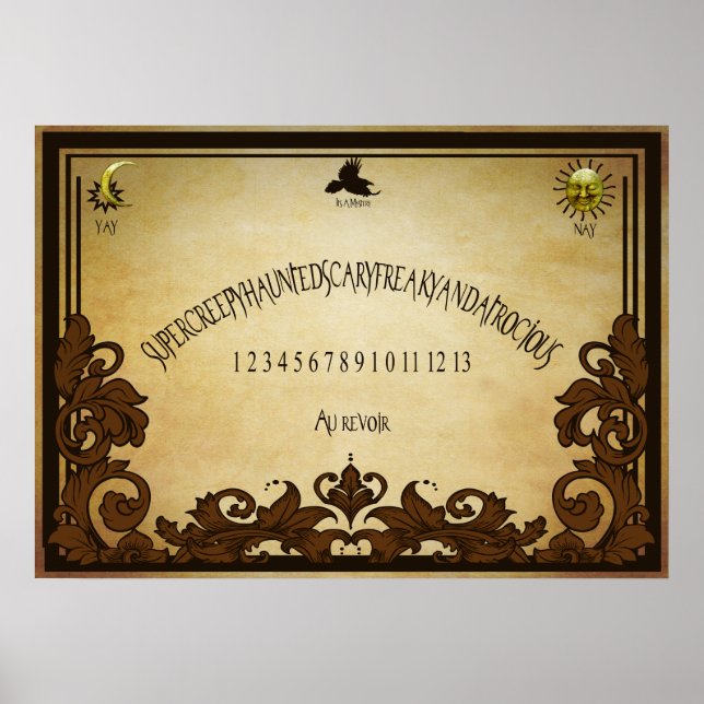 Póster Poster de humor de la tabla de espíritus (Frente)