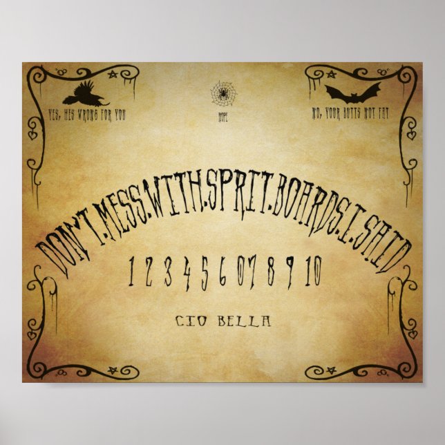 Póster Poster de humor de la tabla de espíritus (Frente)