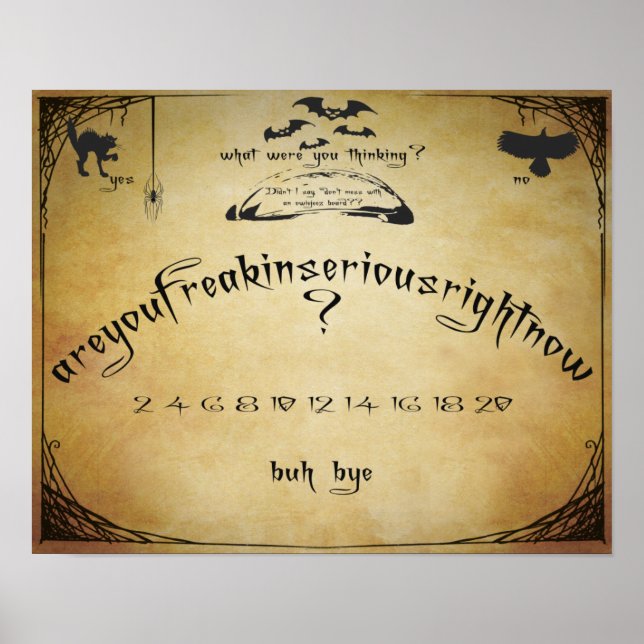 Póster Poster de humor de la tabla de espíritus (Frente)