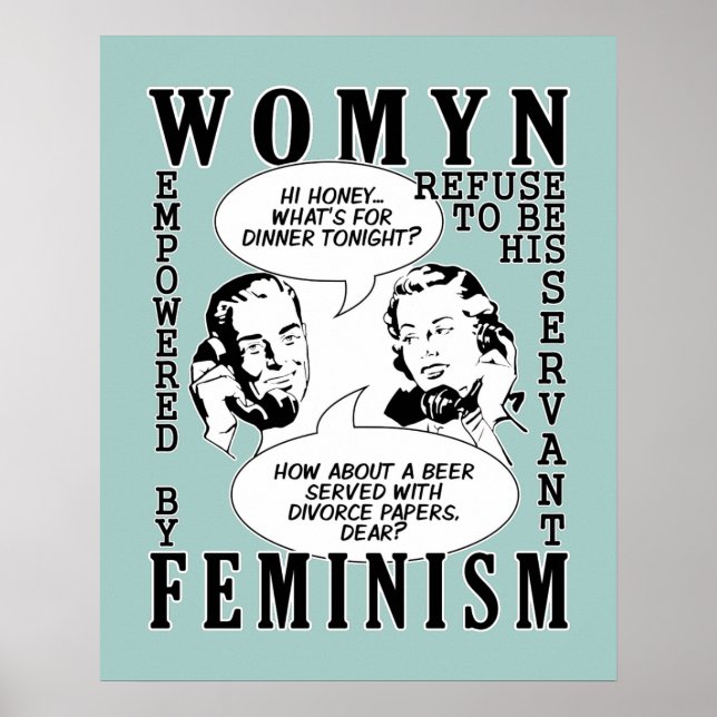 Póster Poster de humor feminista retro (Frente)