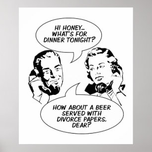 Póster Poster de humor feminista retro