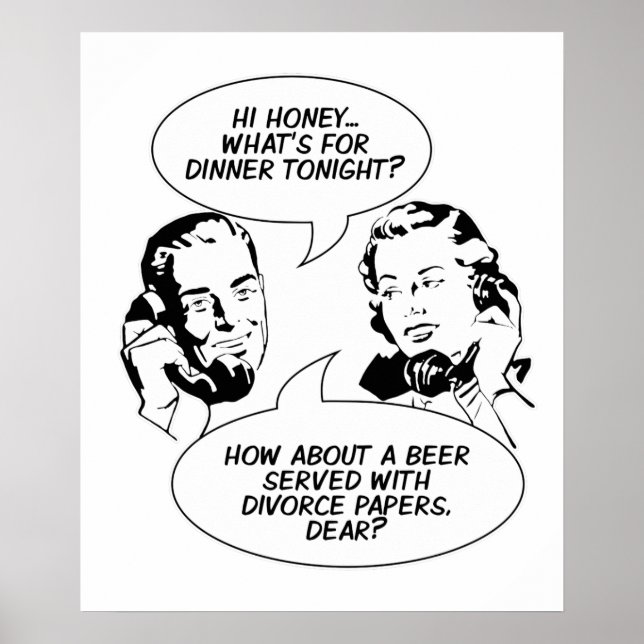 Póster Poster de humor feminista retro (Frente)