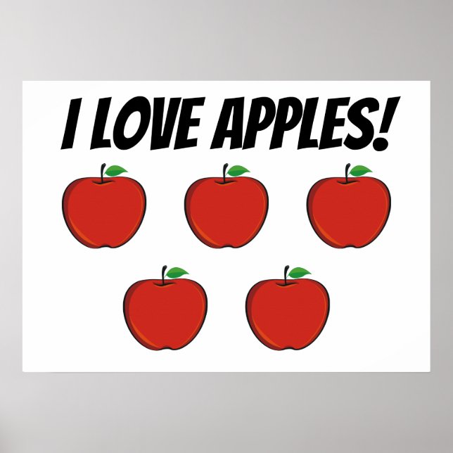 Póster Poster de I Love Apples (5 manzanas) (Frente)