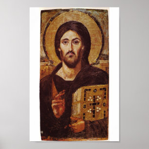 Póster Poster de Icono Cristiano del Pantocrador de Jesuc