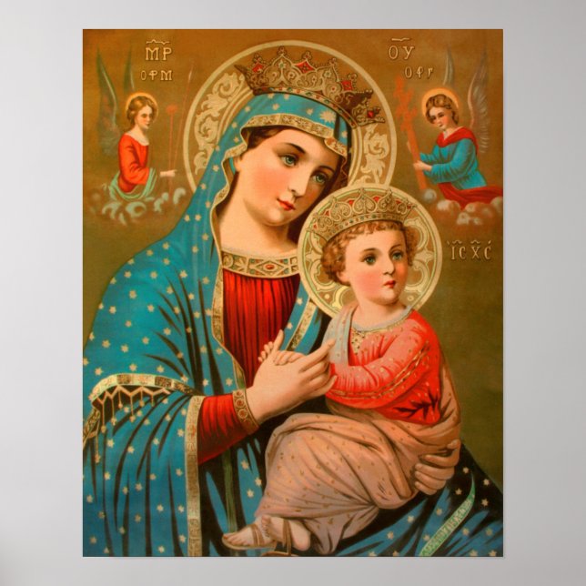 Póster Poster de iconos ortodoxos maternoinfantiles (Frente)