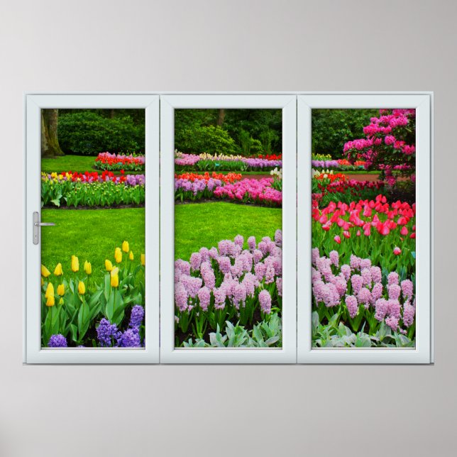 Póster Poster de iluminación de la ventana del jardín de  (Frente)