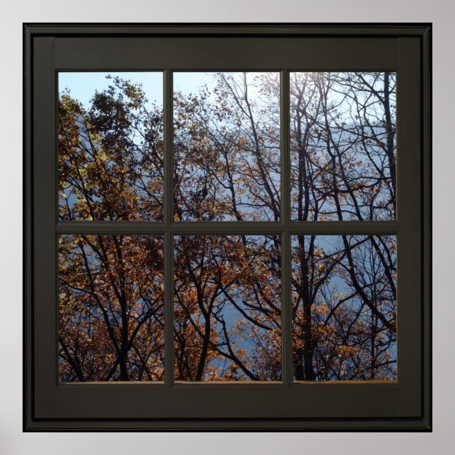 Póster Poster de ilusión de ventana falsa 24x24 negro (Frente)