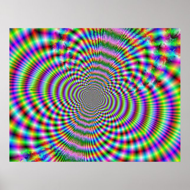 Póster Poster de ilusión óptica fractal 2 (Frente)
