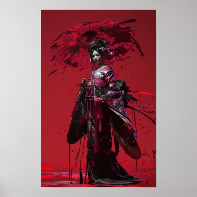 Póster Poster de Ilustracion Chica con estilo japonés (Frente)
