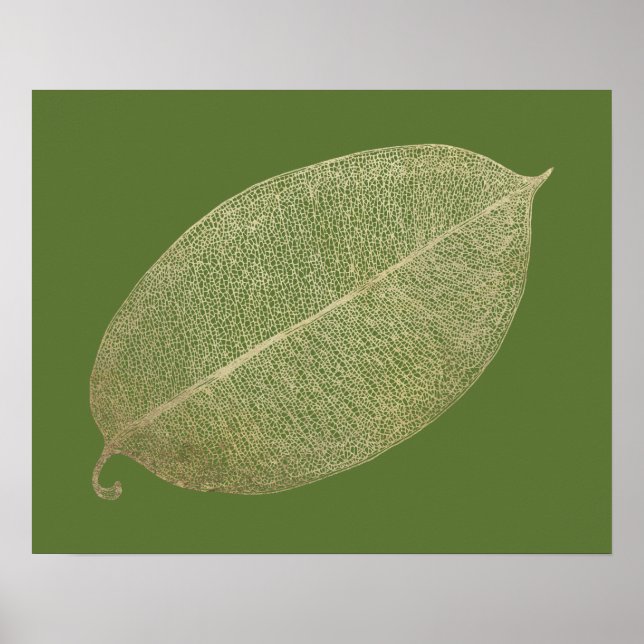 Póster Poster de Ilustracion de Cuadrícula de Hoja de Oro (Frente)
