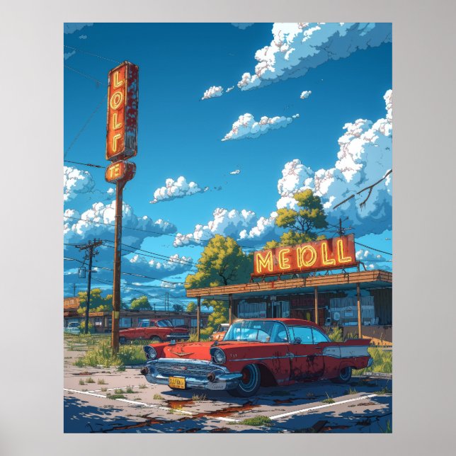 Póster Poster de Ilustracion de estilo Personalizado colo (Frente)