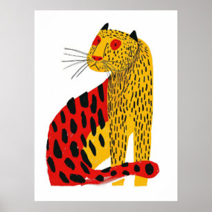 Póster Poster de Ilustracion de Jaguar Cute - Estilo AR 3