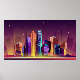 Póster Poster de Ilustracion de la ciudad de Nueva York