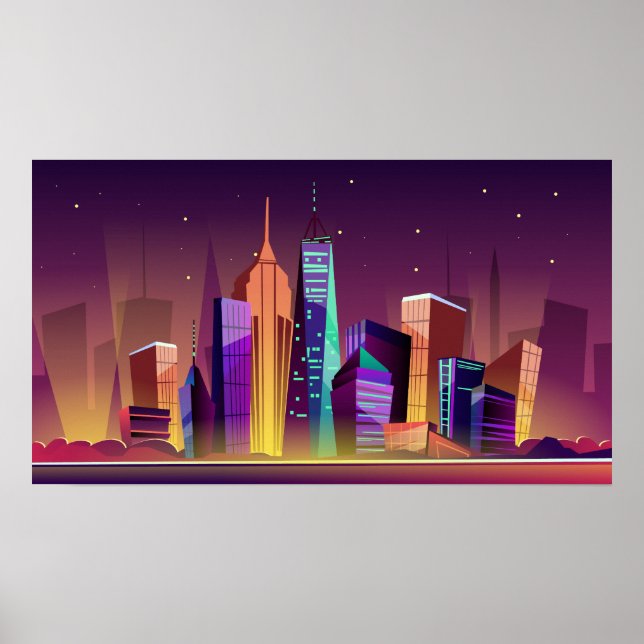 Póster Poster de Ilustracion de la ciudad de Nueva York (Frente)