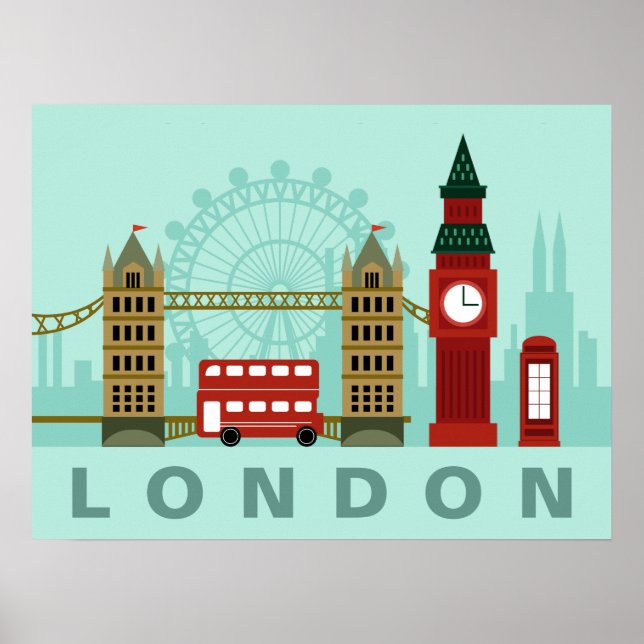 Póster Poster de Ilustracion de Londres (Frente)