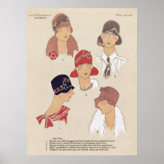 Póster Poster de Ilustracion de moda de época