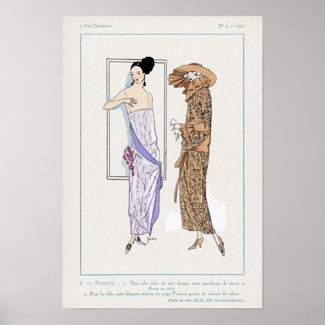 Póster Poster de Ilustracion de moda de época (Frente)