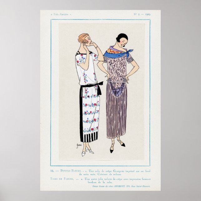 Póster Poster de Ilustracion de moda de época (Frente)