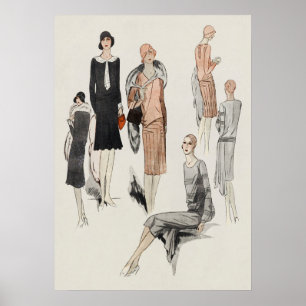 Póster Poster de Ilustracion de moda de época