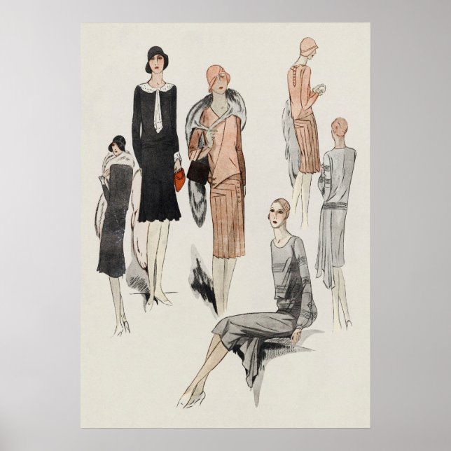 Póster Poster de Ilustracion de moda de época (Frente)