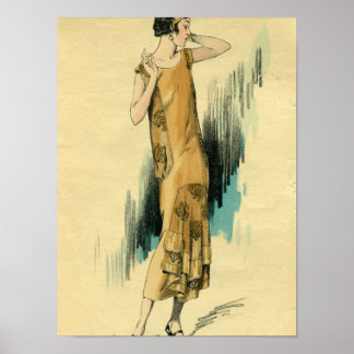 Póster Poster de Ilustracion de moda Flapper-1920