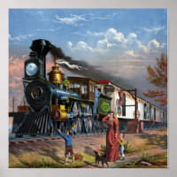 Poster de Ilustracion de trenes de época