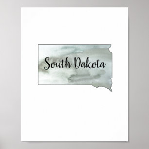 Póster Poster de Ilustracion del Estado de Dakota del Sur