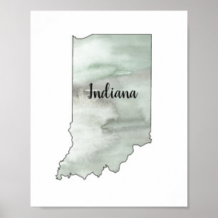 Póster Poster de Ilustracion del Estado de Indiana