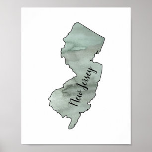 Póster Poster de Ilustracion del Estado de Nueva Jersey