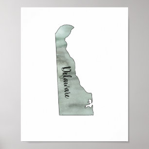 Póster Poster de Ilustracion estatal de Delaware