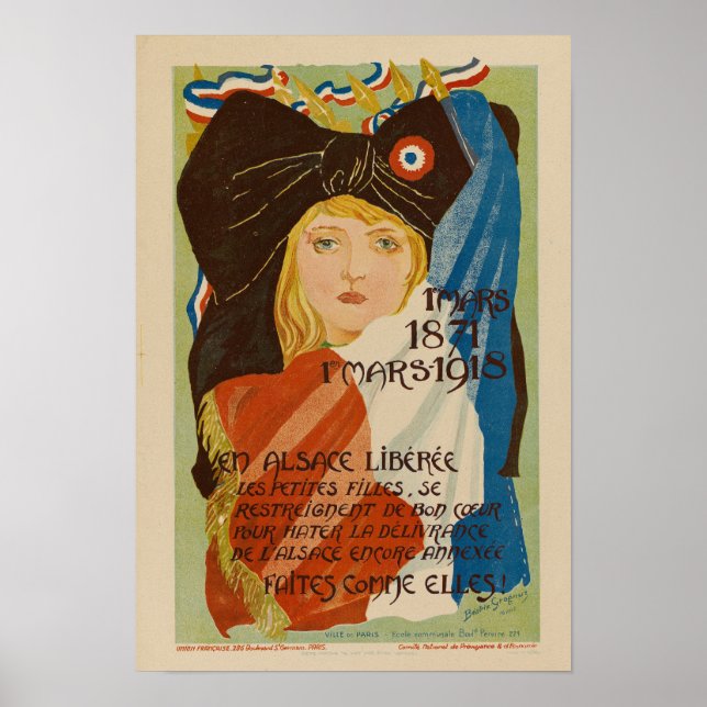 Póster Poster de Ilustracion francés de época (Frente)