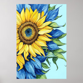 Póster Poster de Ilustracion girasol de alto nivel