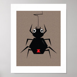 Póster Poster de Ilustracion mínimo de viuda negra para n