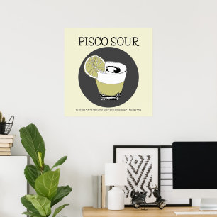Póster Poster de Ilustracion Pisco Sour