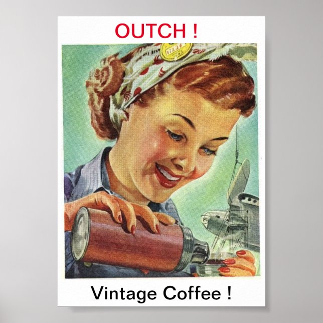 Póster Poster de imágenes de café de época (Frente)
