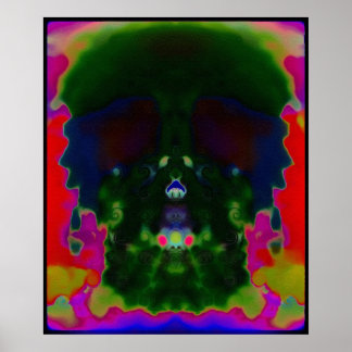 Póster Poster de imágenes ocultas de cráneo psicodélico t