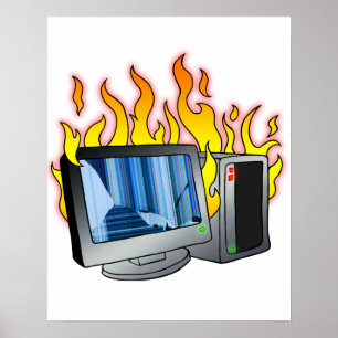 Póster Poster de incendios de computadoras