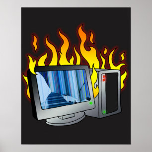 Póster Poster de incendios de computadoras