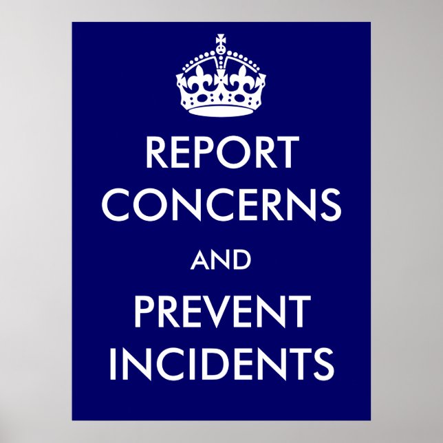 Póster Poster de informe sobre preocupaciones y prevenció (Frente)
