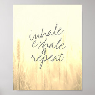 Póster poster de inhalación exhale texto sobre foto natur