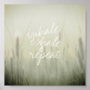 Póster poster de inhalación exhale texto sobre foto natur