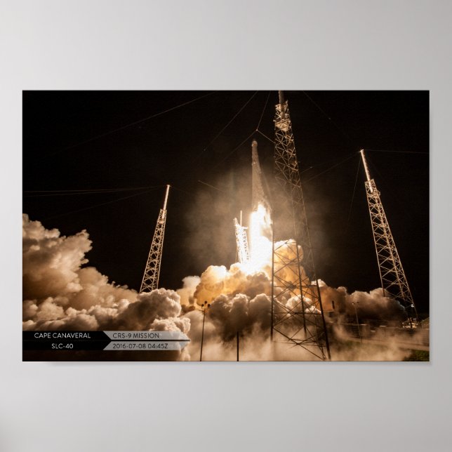 Póster Poster de inicio SpX CRS-9 (Frente)