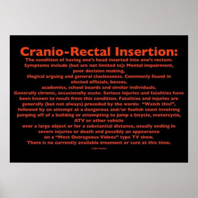 Póster Poster de inserción Cranio-Rectal (Frente)