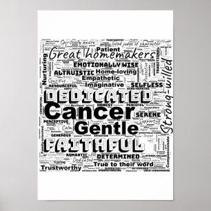 Póster Poster de inspiración de nube de palabras de zodia