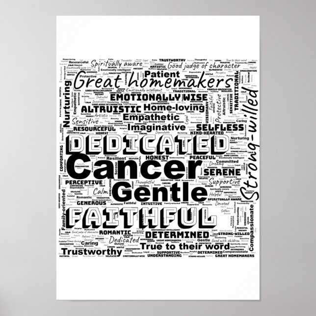 Póster Poster de inspiración de nube de palabras de zodia (Frente)